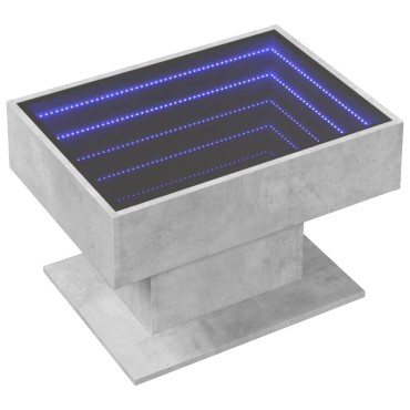 vidaXL Τραπεζάκι Σαλονιού με LED Γκρι 70x50x45cm Επεξεργασμένο Ξύλο 1 τεμ.