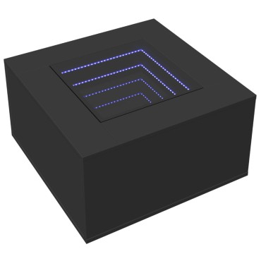 vidaXL Τραπεζάκι Σαλονιού με LED Μαύρο 60x60x40cm Επεξεργασμένο Ξύλο 1 τεμ.