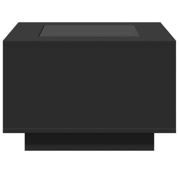 vidaXL Τραπεζάκι Σαλονιού με LED Μαύρο 60x60x40cm Επεξεργασμένο Ξύλο 1 τεμ.