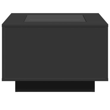 vidaXL Τραπεζάκι Σαλονιού με LED Μαύρο 60x60x40cm Επεξεργασμένο Ξύλο 1 τεμ.
