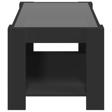 vidaXL Τραπεζάκι Σαλονιού με LED Μαύρο 93x53x45cm Επεξεργασμένο Ξύλο 1 τεμ.