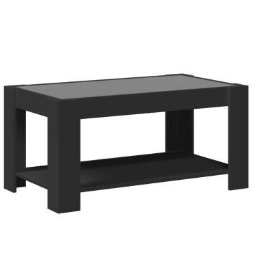 vidaXL Τραπεζάκι Σαλονιού με LED Μαύρο 93x53x45cm Επεξεργασμένο Ξύλο 1 τεμ.