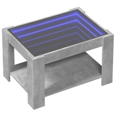 vidaXL Τραπεζάκι Σαλονιού με LED Γκρι 73x53x45cm Επεξεργασμένο Ξύλο 1 τεμ.