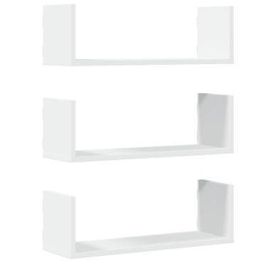 vidaXL Ραφιέρες Τοίχου 3 τεμ. Λευκές 58x18x18cm από Επεξ. Ξύλο