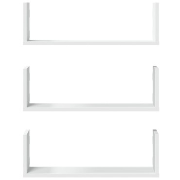 vidaXL Ραφιέρες Τοίχου 3 τεμ. Λευκές 58x18x18cm από Επεξ. Ξύλο