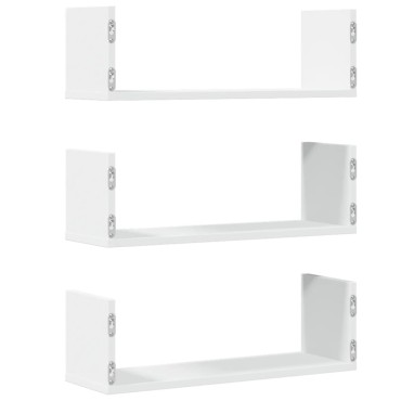 vidaXL Ραφιέρες Τοίχου 3 τεμ. Λευκές 58x18x18cm από Επεξ. Ξύλο