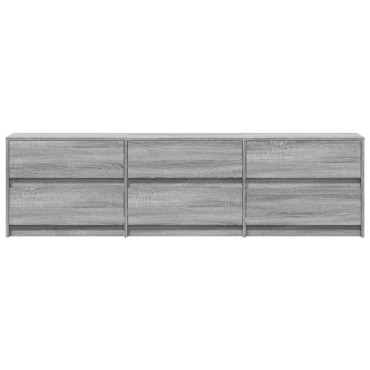 vidaXL Έπιπλο Τηλεόρασης με LED Γκρι Sonoma 180x34x50cm Επεξ. Ξύλο