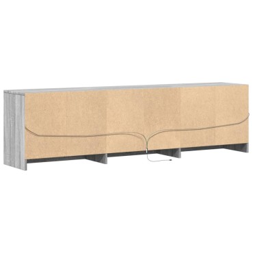 vidaXL Έπιπλο Τηλεόρασης με LED Γκρι Sonoma 180x34x50cm Επεξ. Ξύλο