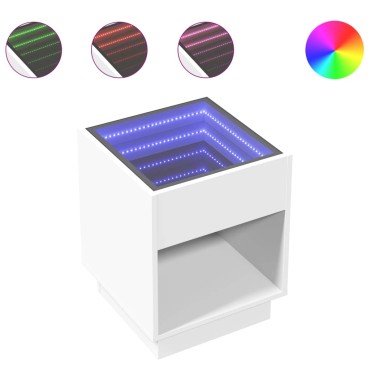 vidaXL Τραπεζάκι Σαλονιού Infinity LED Λευκό 40x40x50cm 1 τεμ.