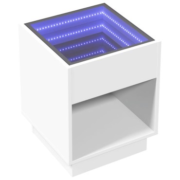 vidaXL Τραπεζάκι Σαλονιού Infinity LED Λευκό 40x40x50cm 1 τεμ.