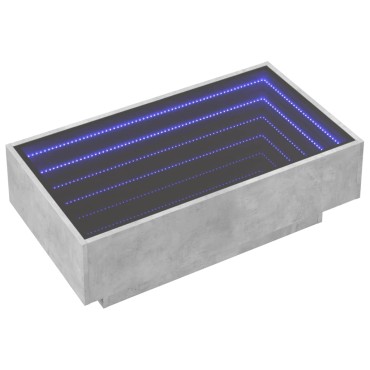 vidaXL Τραπεζάκι Σαλονιού με LED Γκρι 90x50x30cm Επεξεργασμένο Ξύλο 1 τεμ.