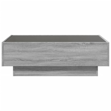 vidaXL Τραπεζάκι Σαλονιού με LED Γκρι 90x50x30cm Επεξεργασμένο Ξύλο 1 τεμ.