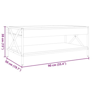 vidaXL Τραπεζάκι Σαλονιού Άπειρο Φως LED Sonoma Δρυς 90x50x38cm 1 τεμ.