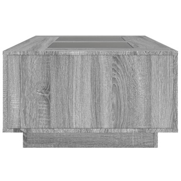 vidaXL Τραπεζάκι Σαλονιού Άπειρο Φως LED Γκρι Sonoma 116x69x40cm 1 τεμ.