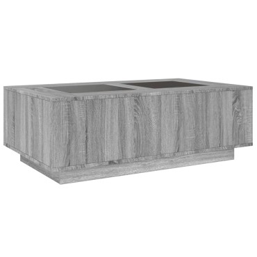 vidaXL Τραπεζάκι Σαλονιού Άπειρο Φως LED Γκρι Sonoma 116x69x40cm 1 τεμ.