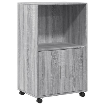 vidaXL Ντουλάπι Με Ροδάκια Γκρι Sonoma 55x40x91cm Επεξεργασμένο Ξύλο 1 τεμ.