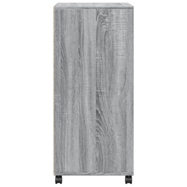 vidaXL Ντουλάπι Με Ροδάκια Γκρι Sonoma 55x40x91cm Επεξεργασμένο Ξύλο 1 τεμ.