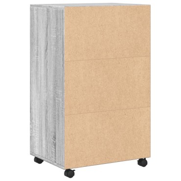 vidaXL Ντουλάπι Με Ροδάκια Γκρι Sonoma 55x40x91cm Επεξεργασμένο Ξύλο 1 τεμ.
