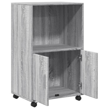 vidaXL Ντουλάπι Με Ροδάκια Γκρι Sonoma 55x40x91cm Επεξεργασμένο Ξύλο 1 τεμ.