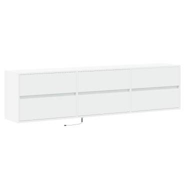 vidaXL Έπιπλο Τοίχου Τηλεόρασης με LED Λευκό 180x31x45cm