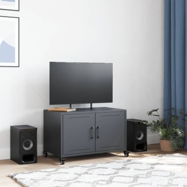vidaXL Έπιπλο Τηλεόρασης Μαύρο 68x39x43,5cm Χάλυβας