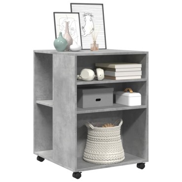 vidaXL Βοηθητικό Τραπέζι με Ρόδες Γκρι Σκυρ 55x60x78cm Επεξ. Ξύλο