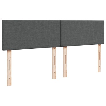 vidaXL Κρεβάτι Boxspring με Στρώμα Σκούρο Γκρι 200x200cm Υφασμάτινο 1 τεμ. - Διπλό