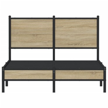 vidaXL Σκελετός Κρεβ. Χωρίς Στρώμα Sonoma Δρυς 120x190cm Μεταλλικό 1 τεμ. - Μονό