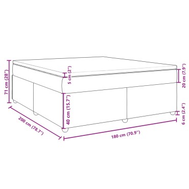 vidaXL Κρεβάτι Boxspring με Στρώμα Taupe 180x200 εκ. Υφασμάτινο