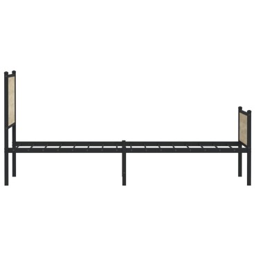 vidaXL Σκελετός Κρεβ. Χωρίς Στρώμα Sonoma Δρυς 100x200cm Μεταλλικό 1 τεμ. - Μονό