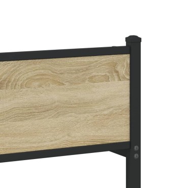 vidaXL Σκελετός Κρεβ. Χωρίς Στρώμα Sonoma Δρυς 100x200cm Μεταλλικό 1 τεμ. - Μονό
