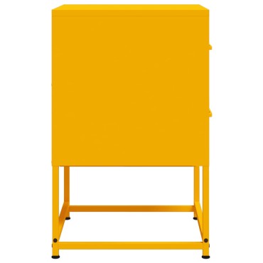 vidaXL Κομοδίνα 2 τεμ. Μουσταρδί 36x39x60,5cm από Χάλυβα