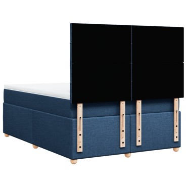 vidaXL Κρεβάτι Boxspring με Στρώμα Μπλε 140x200cm Υφασμάτινο 1 τεμ. - Διπλό
