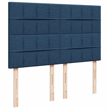 vidaXL Κρεβάτι Boxspring με Στρώμα Μπλε 140x200cm Υφασμάτινο 1 τεμ. - Διπλό