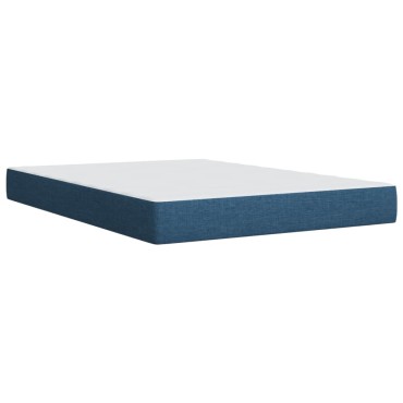 vidaXL Κρεβάτι Boxspring με Στρώμα Μπλε 140x200cm Υφασμάτινο 1 τεμ. - Διπλό