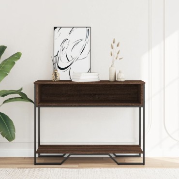 vidaXL Τραπέζι Κονσόλα Καφέ Δρυς 100x35x74,5cm Επεξεργασμένο Ξύλο 1 τεμ.