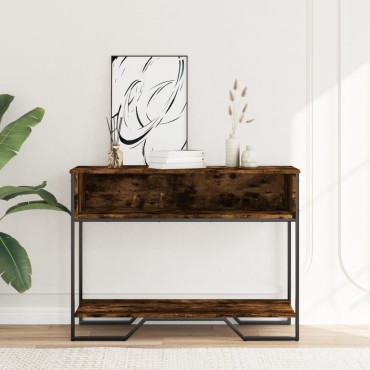 vidaXL Τραπέζι Κονσόλα Καπνιστή Δρυς 100x35x74,5cm Επεξεργασμένο Ξύλο 1 τεμ.