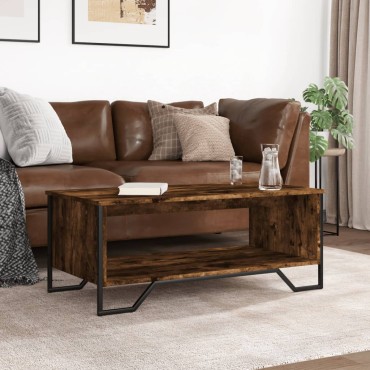 vidaXL Τραπεζάκι Σαλονιού Καπνιστή Δρυς 100x51x40cm Επεξεργασμ. Ξύλο 1 τεμ.