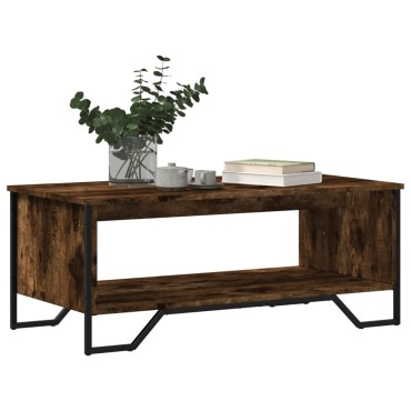 vidaXL Τραπεζάκι Σαλονιού Καπνιστή Δρυς 100x51x40cm Επεξεργασμ. Ξύλο 1 τεμ.