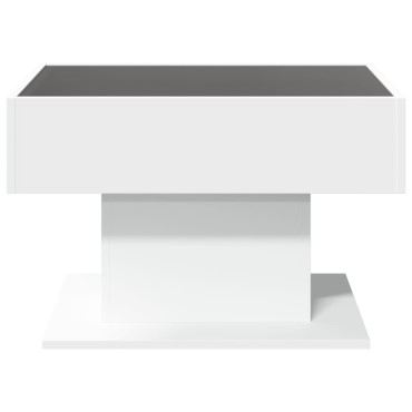 vidaXL Τραπεζάκι Σαλονιού με LED Λευκό 70x50x45cm Επεξεργασμένο Ξύλο 1 τεμ.