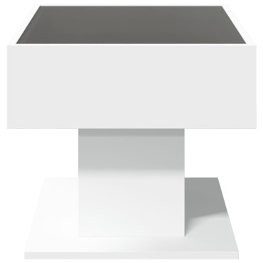 vidaXL Τραπεζάκι Σαλονιού με LED Λευκό 70x50x45cm Επεξεργασμένο Ξύλο 1 τεμ.