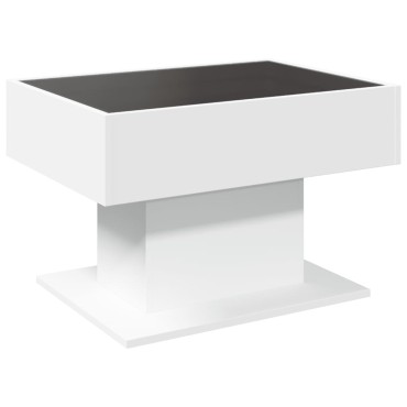 vidaXL Τραπεζάκι Σαλονιού με LED Λευκό 70x50x45cm Επεξεργασμένο Ξύλο 1 τεμ.
