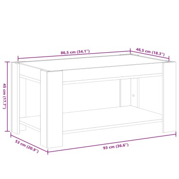 vidaXL Τραπεζάκι Σαλονιού με LED Λευκό 93x53x45cm Επεξεργασμένο Ξύλο 1 τεμ.