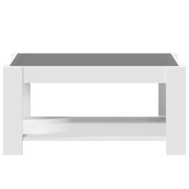 vidaXL Τραπεζάκι Σαλονιού με LED Λευκό 93x53x45cm Επεξεργασμένο Ξύλο 1 τεμ.