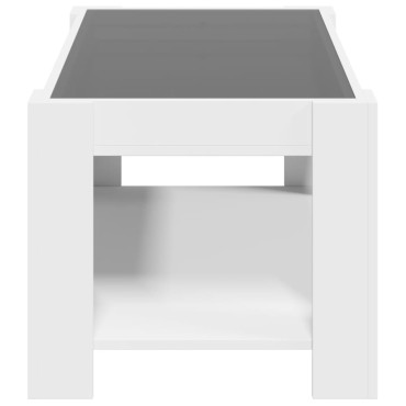 vidaXL Τραπεζάκι Σαλονιού με LED Λευκό 93x53x45cm Επεξεργασμένο Ξύλο 1 τεμ.