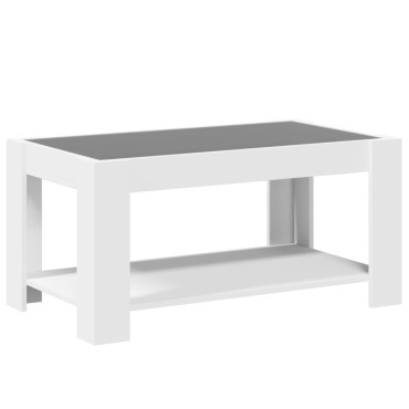 vidaXL Τραπεζάκι Σαλονιού με LED Λευκό 93x53x45cm Επεξεργασμένο Ξύλο 1 τεμ.