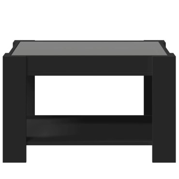 vidaXL Τραπεζάκι Σαλονιού με LED Μαύρο 73x53x45cm Επεξεργασμένο Ξύλο 1 τεμ.