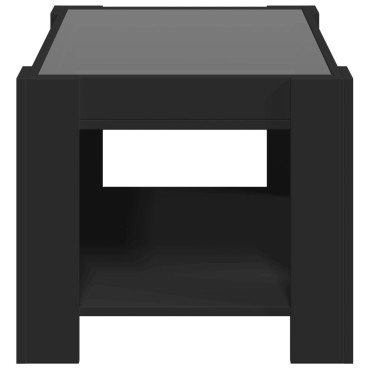vidaXL Τραπεζάκι Σαλονιού με LED Μαύρο 73x53x45cm Επεξεργασμένο Ξύλο 1 τεμ.
