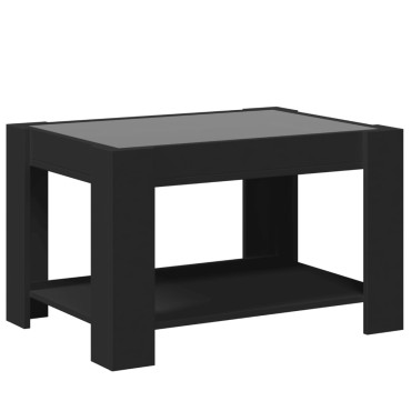 vidaXL Τραπεζάκι Σαλονιού με LED Μαύρο 73x53x45cm Επεξεργασμένο Ξύλο 1 τεμ.