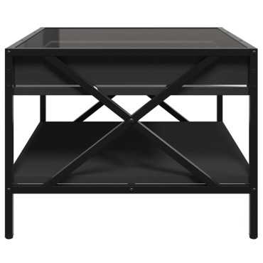 vidaXL Τραπεζάκι Σαλονιού Infinity LED Μαύρο 50x50x38cm 1 τεμ.